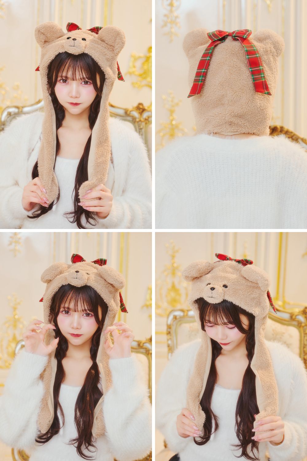 [NEW] コスプレ小物 クリスマス 帽子 くま パタパタハット クリスマスベア ユニセックス ブラウン  【クリアストーン】