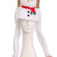 [NEW] コスプレ小物 クリスマス 帽子 雪だるま パタパタハット スノーマン ユニセックス ホワイト  【クリアストーン】
