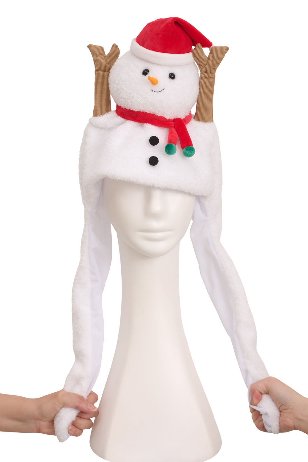 [NEW] コスプレ小物 クリスマス 帽子 雪だるま パタパタハット スノーマン ユニセックス ホワイト  【クリアストーン】