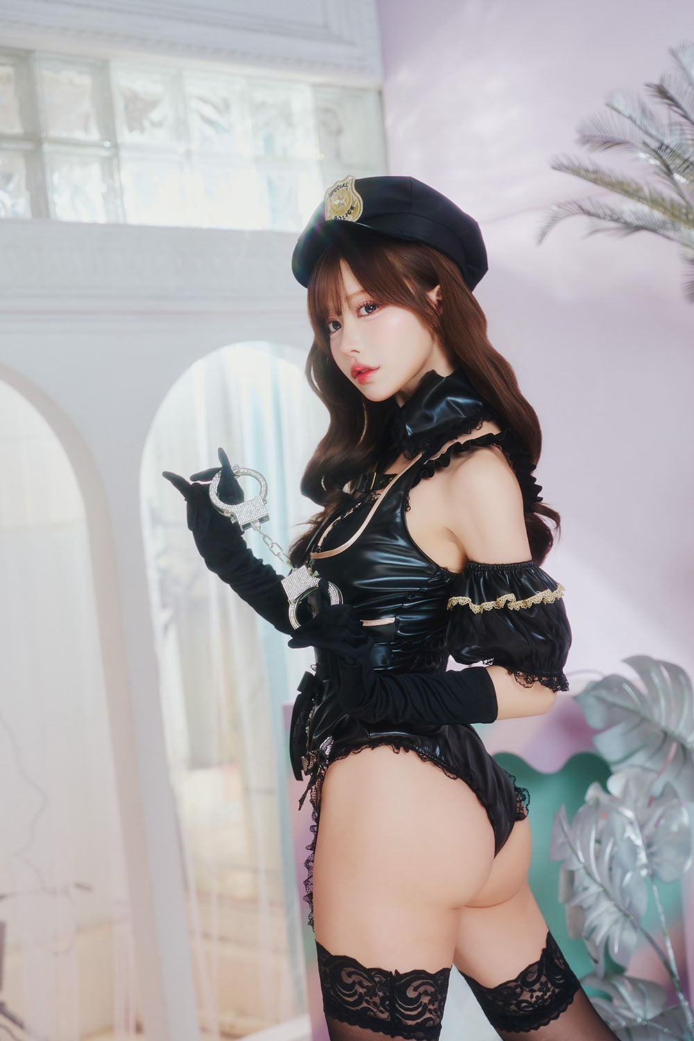 [New] コスプレ ルミパピエ フェティッシュポリス レディース フリーサイズ ブラック 【クリアストーン】♡