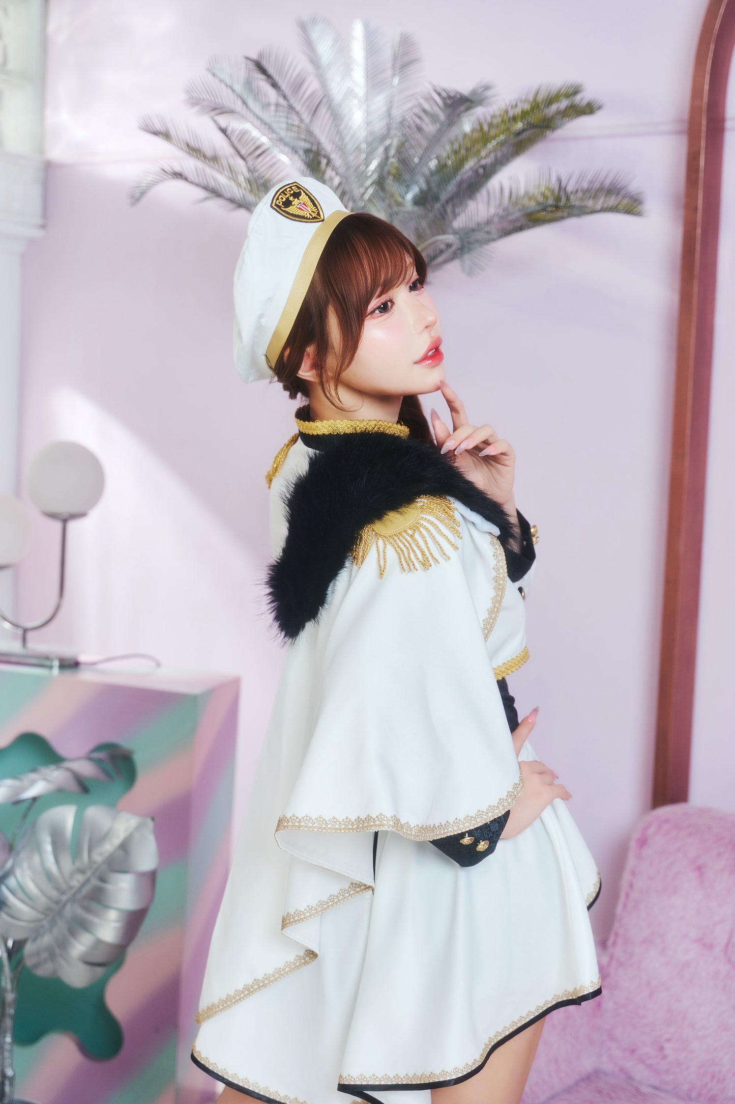 [New] コスプレ ルミパピエ ロイヤルポリス レディース フリーサイズ ホワイト 【クリアストーン】♡