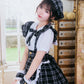 コスプレ ハロウィン メイド リリパレ アイドルチェックメイド レディース フリーサイズ レッド/ピンク/オレンジ/イエロー/ミント/ブルー/ネイビー/パープル/ホワイト/ブラック 【クリアストーン】♡