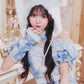 《JamsCollection着用》 コスプレ ねこ リリパレ ペリュシュキャット レディース フリーサイズ ピンク/ブルー  【クリアストーン】♡