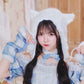 《JamsCollection着用》 コスプレ ねこ リリパレ ペリュシュキャット レディース フリーサイズ ピンク/ブルー  【クリアストーン】♡