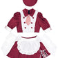 《JamsCollection着用》 コスプレ バレンタイン パティシエ メイド リリパレ パティシエールメイド レディース フリーサイズ ネイビー/レッド 【クリアストーン】♡
