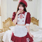《JamsCollection着用》 コスプレ バレンタイン パティシエ メイド リリパレ パティシエールメイド レディース フリーサイズ ネイビー/レッド 【クリアストーン】♡
