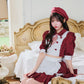 《JamsCollection着用》 コスプレ バレンタイン パティシエ メイド リリパレ パティシエールメイド レディース フリーサイズ ネイビー/レッド 【クリアストーン】♡