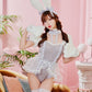 コスプレ うさぎ バニー ルミパピエ ドールバニー レディース フリーサイズ ピンク/グレー 【クリアストーン】♡