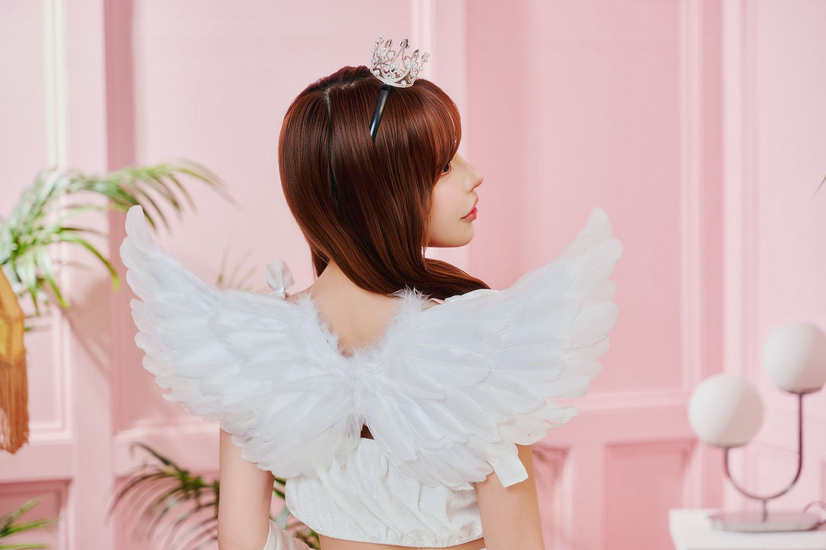 コスプレ ハロウィン ノアールヴェール 堕天使/天使 レディース フリーサイズ ブラック/ホワイト 【クリアストーン】♡