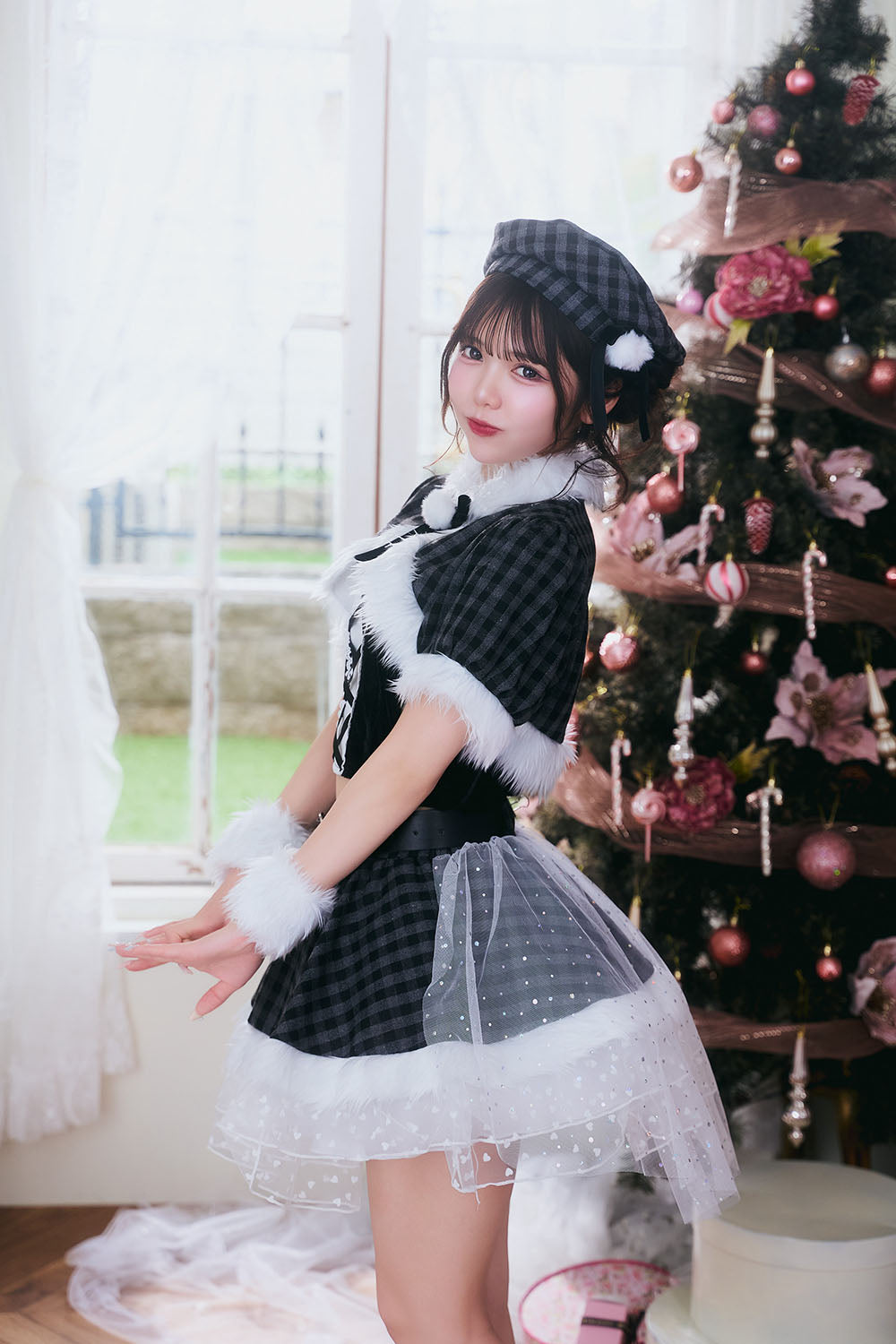 《JamsCollection着用》 コスプレ サンタ クリスマス リリパレ アイドルチェックサンタ レディース フリーサイズ レッド/ブラック 【クリアストーン】