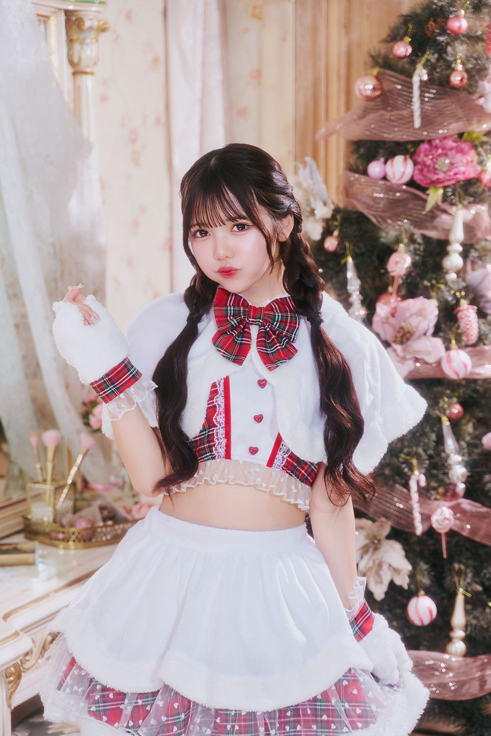 《JamsCollection着用》 コスプレ うさぎ クリスマス リリパレ スノーラビット レディース フリーサイズ ピンク/ブルー/ホワイト/レッド 【クリアストーン】♡