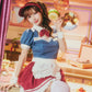 [New] コスプレ ダイナー ドライブインレトロダイナー レディース フリーサイズ ブルー【クリアストーン】♡