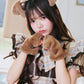 [New] 《JamsCollection着用》コスプレ リリパレ アニマル わんわんチェックメイド レディース フリーサイズ ブラウン【クリアストーン】♡
