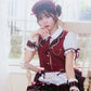 [New] 《JamsCollection着用》コスプレ リリパレ ワインルージュメイド レディース フリーサイズ レッド【クリアストーン】♡