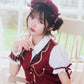 [New] 《JamsCollection着用》コスプレ リリパレ ワインルージュメイド レディース フリーサイズ レッド【クリアストーン】♡
