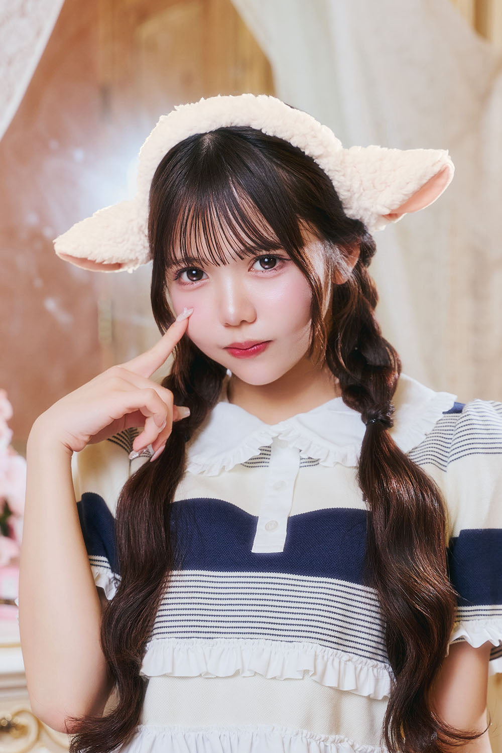[New] コスプレ小物 アニマル もこもこひつじカチューシャ ユニセックス フリーサイズ ホワイト 【クリアストーン】