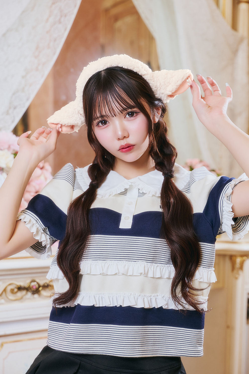 [New] コスプレ小物 アニマル もこもこひつじカチューシャ ユニセックス フリーサイズ ホワイト 【クリアストーン】