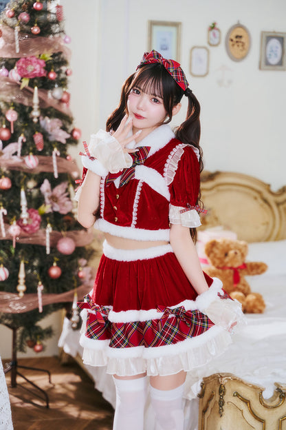 [NEW] 《JamsCollection着用》 コスプレ サンタ クリスマス リリパレ アイドルリボンサンタ/トナカイ レディース フリーサイズ レッド/ブラウン 【クリアストーン】