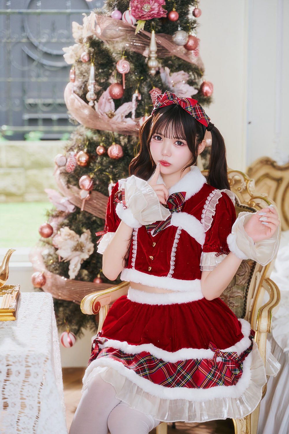 [NEW] 《JamsCollection着用》 コスプレ サンタ クリスマス リリパレ アイドルリボンサンタ/トナカイ レディース フリーサイズ レッド/ブラウン 【クリアストーン】