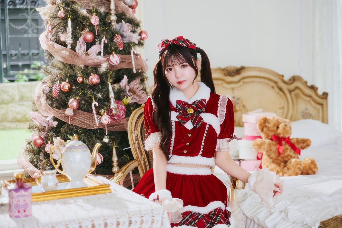 [NEW] 《JamsCollection着用》 コスプレ サンタ クリスマス リリパレ アイドルリボンサンタ/トナカイ レディース フリーサイズ レッド/ブラウン 【クリアストーン】