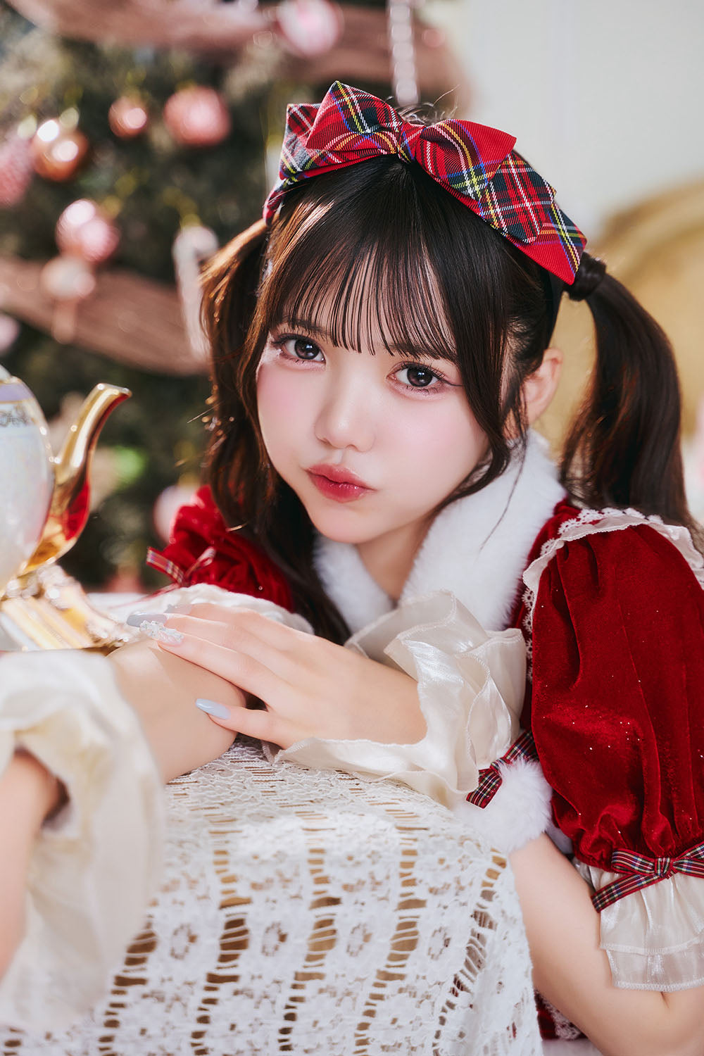 [NEW] 《JamsCollection着用》 コスプレ サンタ クリスマス リリパレ アイドルリボンサンタ/トナカイ レディース フリーサイズ レッド/ブラウン 【クリアストーン】