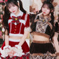 [NEW] 《JamsCollection着用》 コスプレ サンタ クリスマス リリパレ アイドルリボンサンタ/トナカイ レディース フリーサイズ レッド/ブラウン 【クリアストーン】