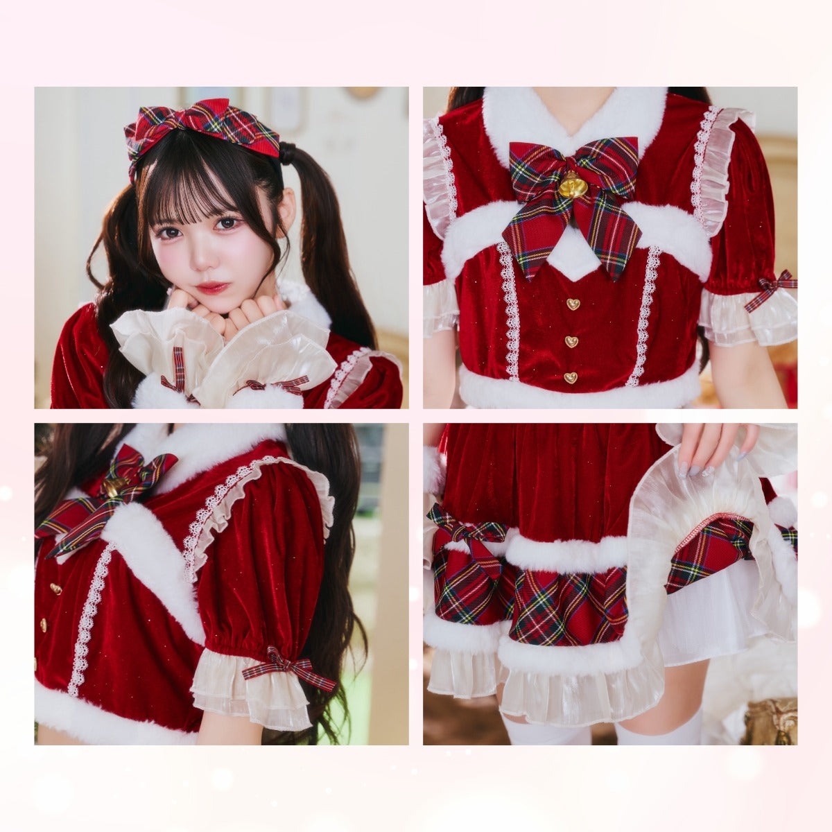 [NEW] 《JamsCollection着用》 コスプレ サンタ クリスマス リリパレ アイドルリボンサンタ/トナカイ レディース フリーサイズ レッド/ブラウン 【クリアストーン】