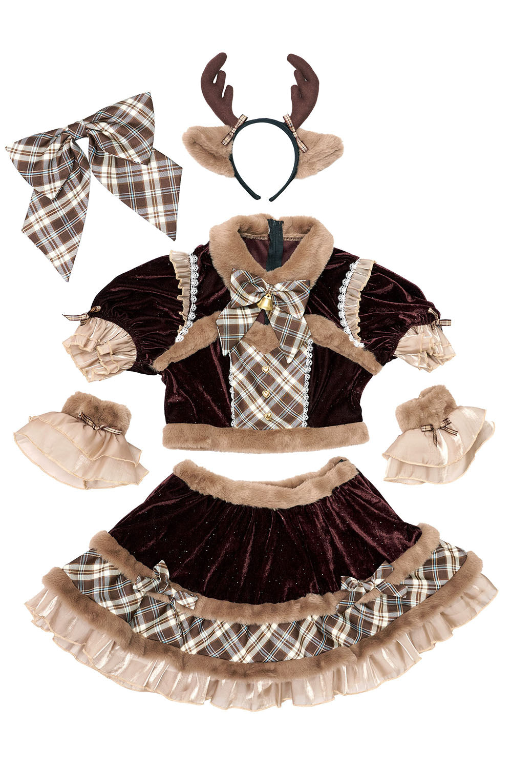 [NEW] 《JamsCollection着用》 コスプレ サンタ クリスマス リリパレ アイドルリボンサンタ/トナカイ レディース フリーサイズ レッド/ブラウン 【クリアストーン】