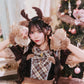 [NEW] 《JamsCollection着用》 コスプレ サンタ クリスマス リリパレ アイドルリボンサンタ/トナカイ レディース フリーサイズ レッド/ブラウン 【クリアストーン】