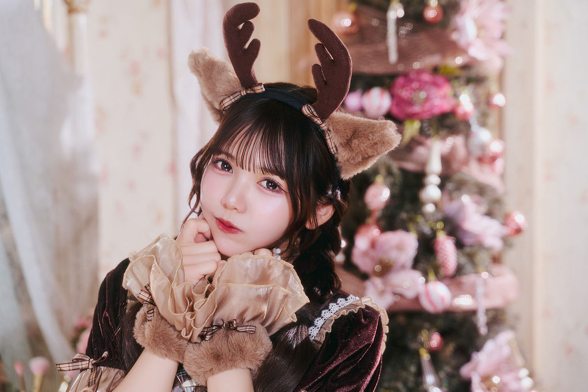 [NEW] 《JamsCollection着用》 コスプレ サンタ クリスマス リリパレ アイドルリボンサンタ/トナカイ レディース フリーサイズ レッド/ブラウン 【クリアストーン】