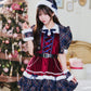 [NEW] 《JamsCollection着用》 コスプレ サンタ クリスマス リリパレ アイドルジャケットサンタ レディース フリーサイズ ネイビー 【クリアストーン】