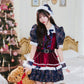 [NEW] 《JamsCollection着用》 コスプレ サンタ クリスマス リリパレ アイドルジャケットサンタ レディース フリーサイズ ネイビー 【クリアストーン】