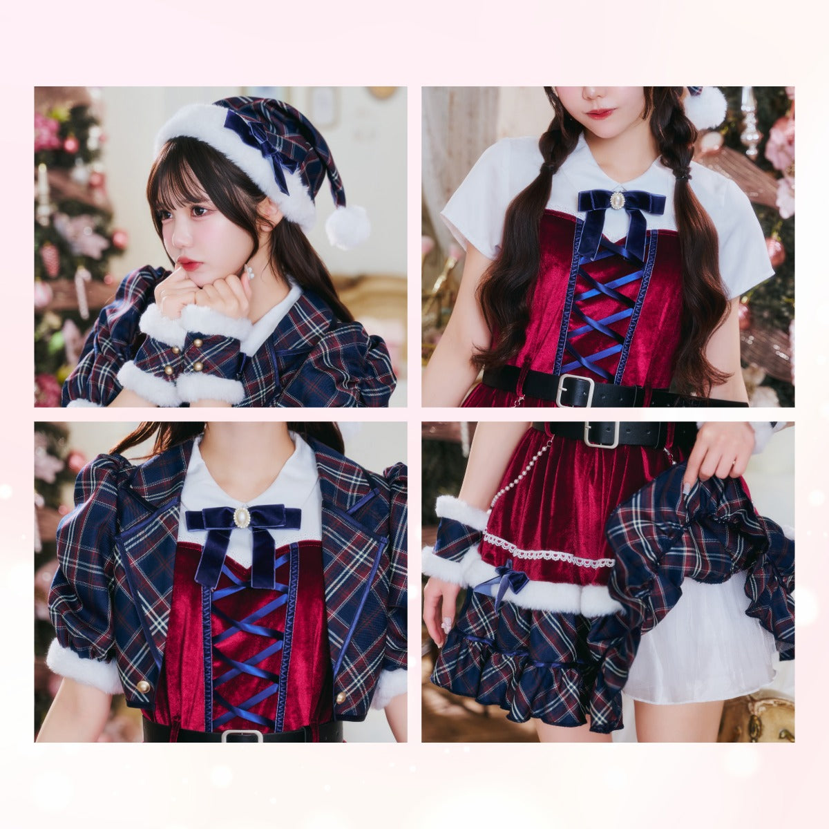 [NEW] 《JamsCollection着用》 コスプレ サンタ クリスマス リリパレ アイドルジャケットサンタ レディース フリーサイズ ネイビー 【クリアストーン】