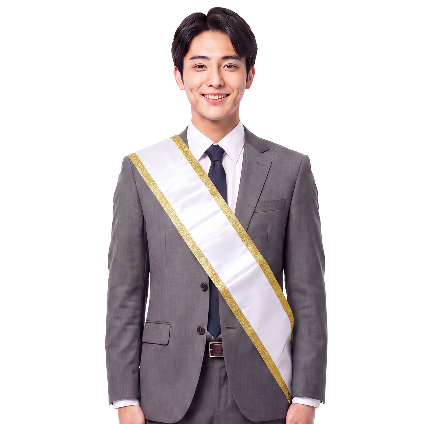 [New] コスプレ 宴会グッズ 宴会タスキ ユニセックス フリーサイズ ホワイト【クリアストーン】