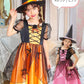 コスプレ キッズ こども 魔女 メロディドレス 120/140 オレンジ/ピンク【クリアストーン】