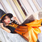 コスプレ キッズ こども 魔女 メロディドレス 120/140 オレンジ/ピンク【クリアストーン】