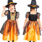 コスプレ キッズ こども 魔女 メロディドレス 120/140 オレンジ/ピンク【クリアストーン】
