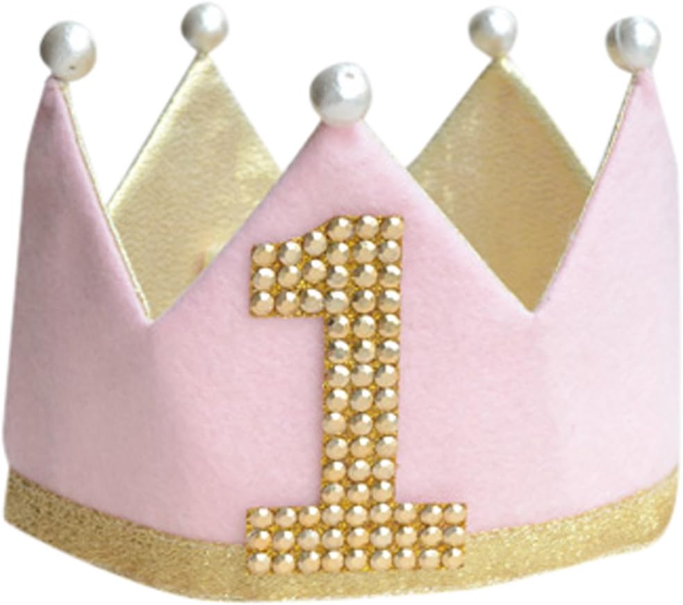 小物 ベビー 王冠 バースデークラウン リバーシブル ナチュラル/グレー/ピンク/ブラック【クリアストーン】
