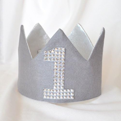 小物 ベビー 王冠 バースデークラウン リバーシブル ナチュラル/グレー/ピンク/ブラック【クリアストーン】