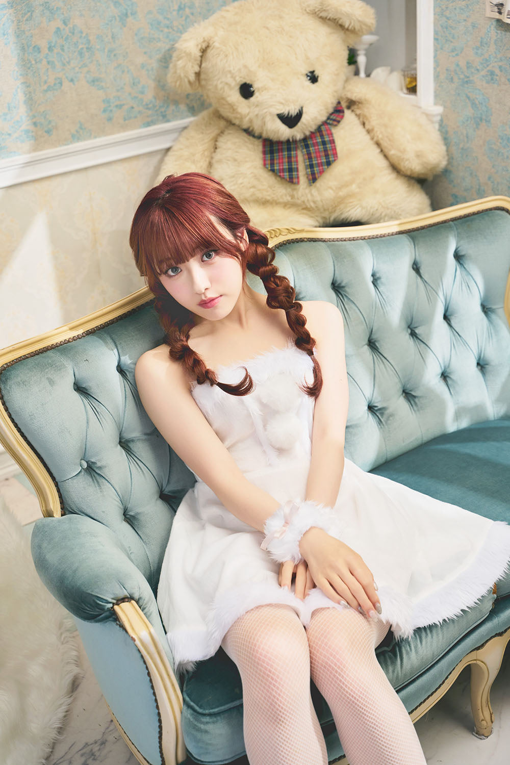 コスプレ クリスマス サンタ ミミノエル うさぎケープサンタ レディース S/M/2L レッド/ホワイト【クリアストーン】