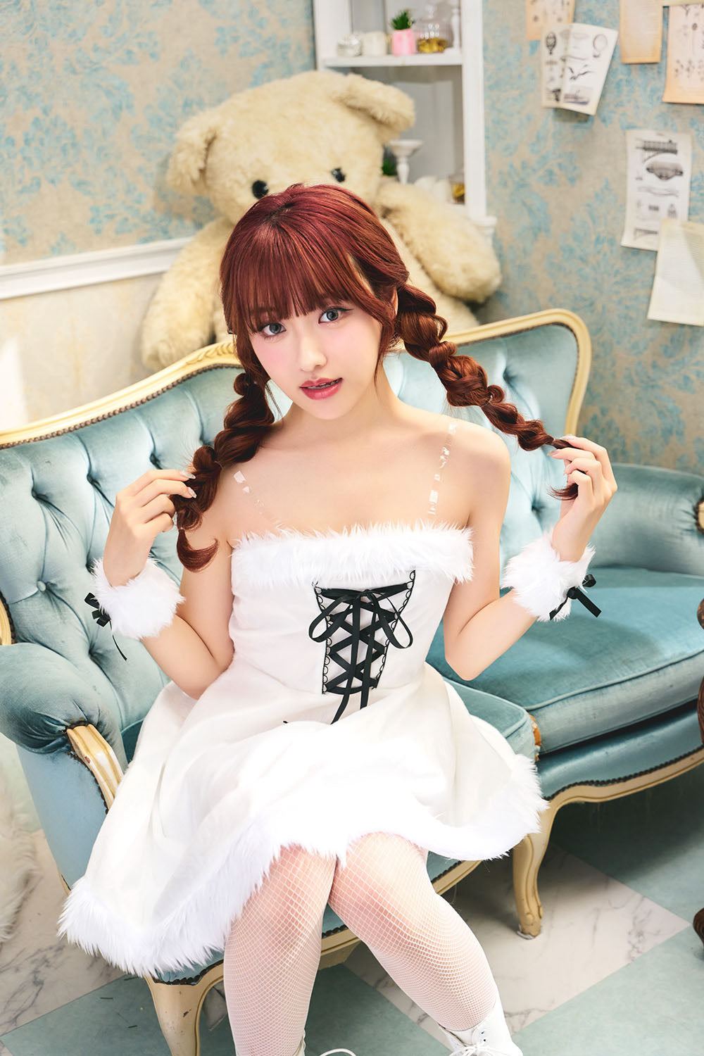 コスプレ クリスマス サンタ ミミノエル ねこケープサンタ レディース S/M/2L レッド/ブラック/ホワイト【クリアストーン】♡