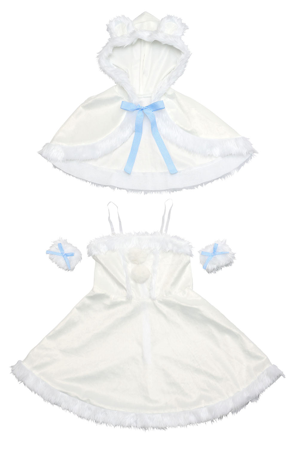 コスプレ クリスマス サンタ ミミノエル 白くまケープサンタ レディース フリーサイズ ホワイト【クリアストーン】♡