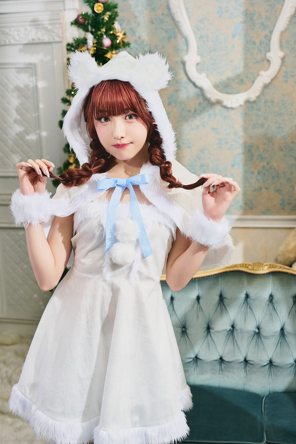コスプレ クリスマス サンタ ミミノエル 白くまケープサンタ