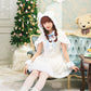 コスプレ クリスマス サンタ ミミノエル 白くまケープサンタ レディース フリーサイズ ホワイト【クリアストーン】♡