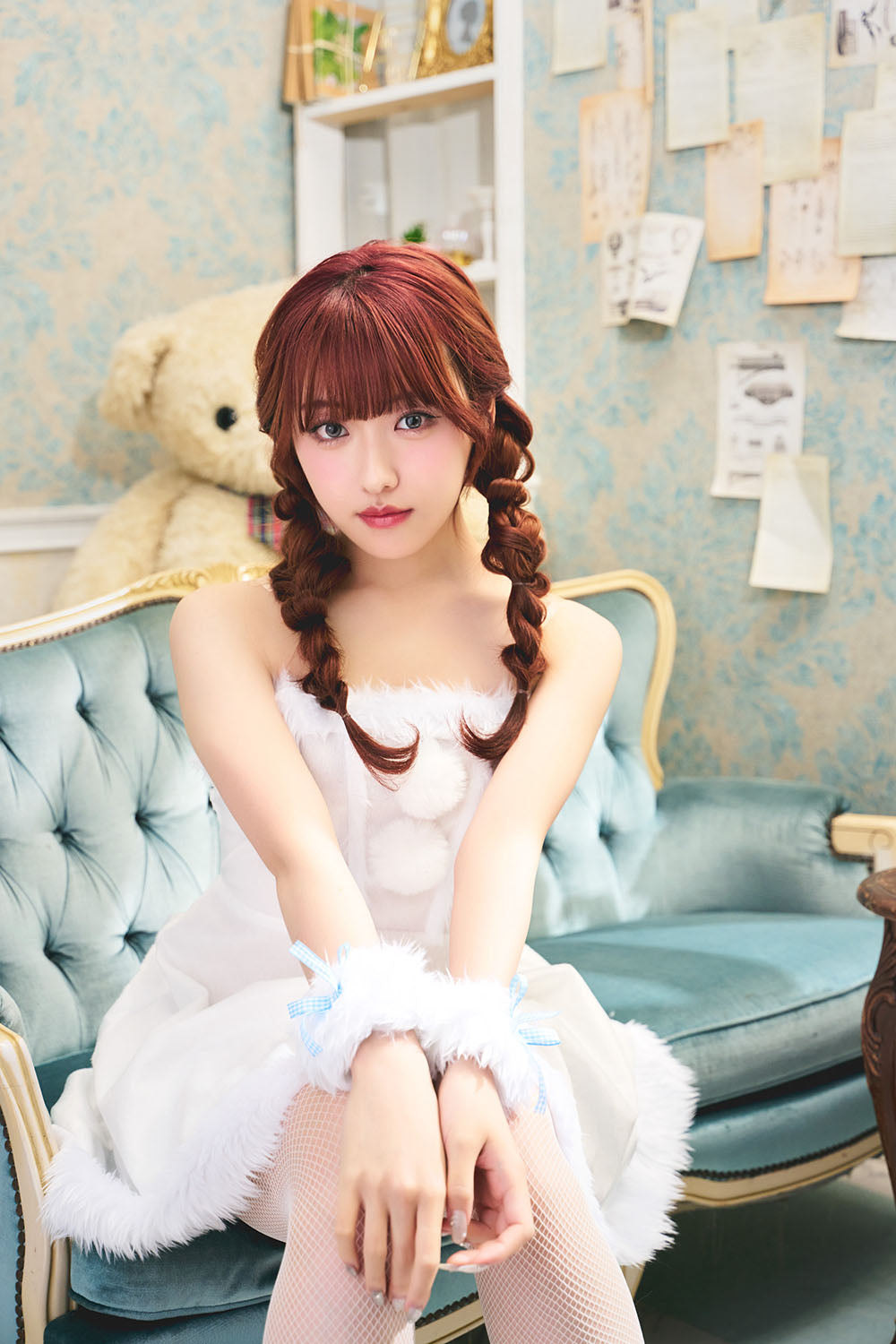 コスプレ クリスマス サンタ ミミノエル 白くまケープサンタ レディース フリーサイズ ホワイト【クリアストーン】♡