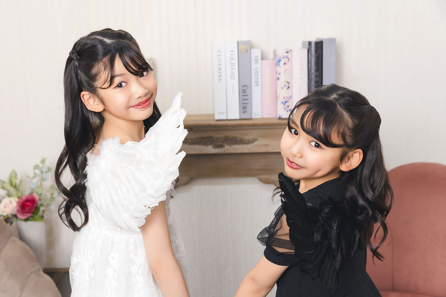 [New] コスプレ小物 天使 羽 エンジェルウィング キッズ ホワイト/ブラック【クリアストーン】