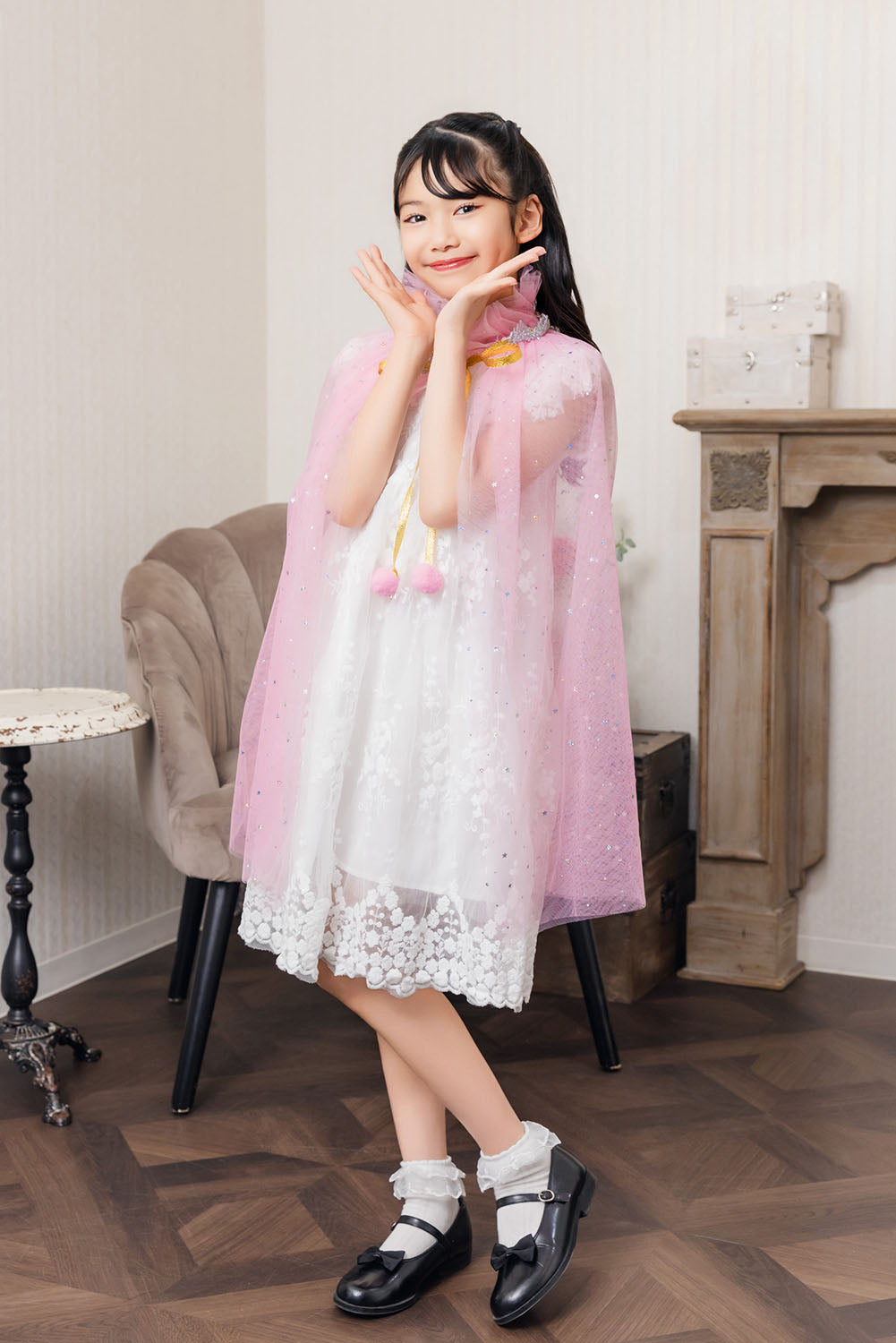 [New] コスプレ小物 ハロウィン ファンタジースターマント キッズ ピンク/ブルー/パープル/レインボー【クリアストーン】