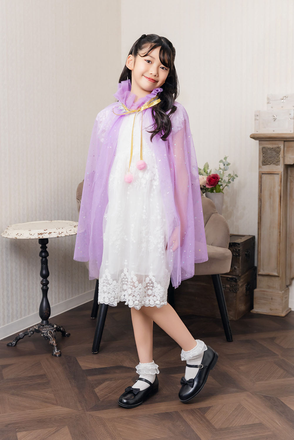 [New] コスプレ小物 ハロウィン ファンタジースターマント キッズ ピンク/ブルー/パープル/レインボー【クリアストーン】