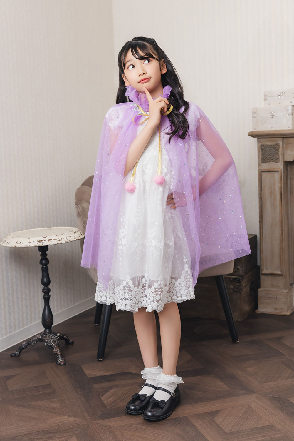 [New] コスプレ小物 ハロウィン ファンタジースターマント キッズ ピンク/ブルー/パープル/レインボー【クリアストーン】