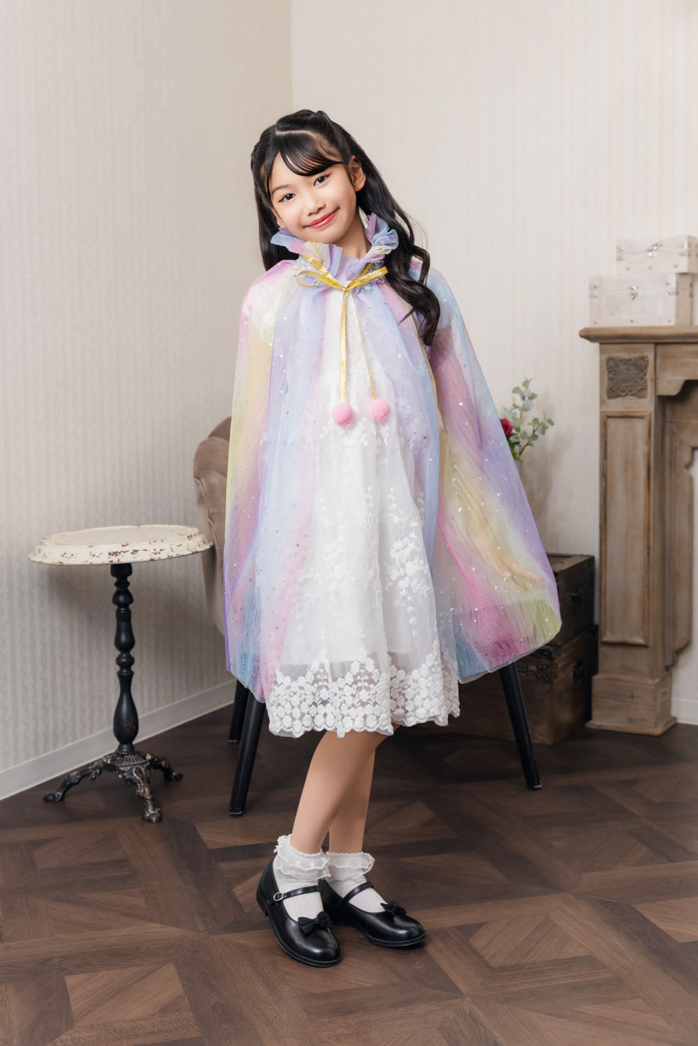 [New] コスプレ小物 ハロウィン ファンタジースターマント キッズ ピンク/ブルー/パープル/レインボー【クリアストーン】